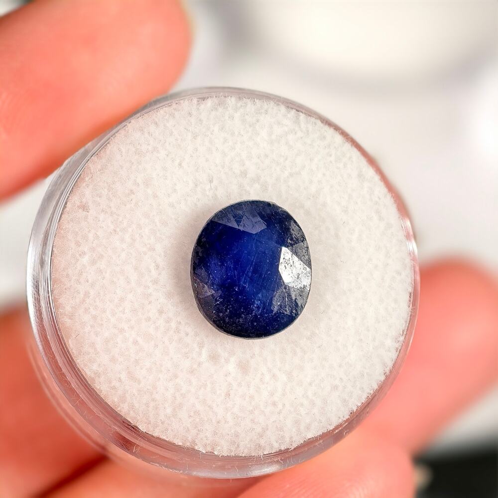 5.00ct Blue Sapphire (Glass Filled) Oval Cut Gemstone